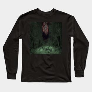Digital collage and special processing. Mystic forest. Night, sky, stars. Light green. Long Sleeve T-Shirt